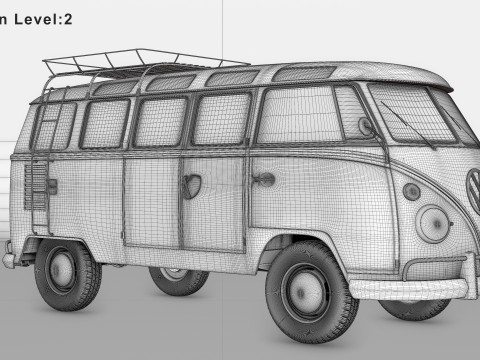Volkswagen-T1 With full Interior 3D Модель