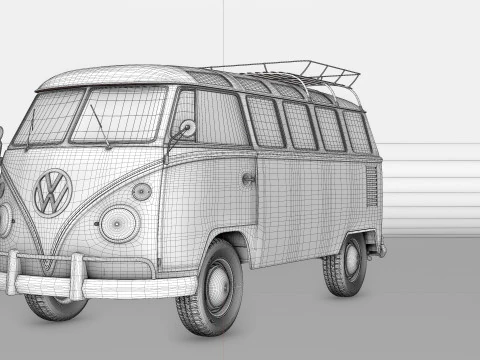 Volkswagen-T1 With full Interior 3D Model
