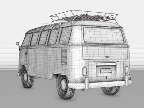 Volkswagen-T1 With full Interior 3D Model