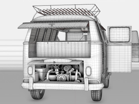 Volkswagen-T1 With full Interior 3D Модель