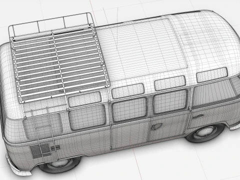 Volkswagen-T1 With full Interior 3D Model