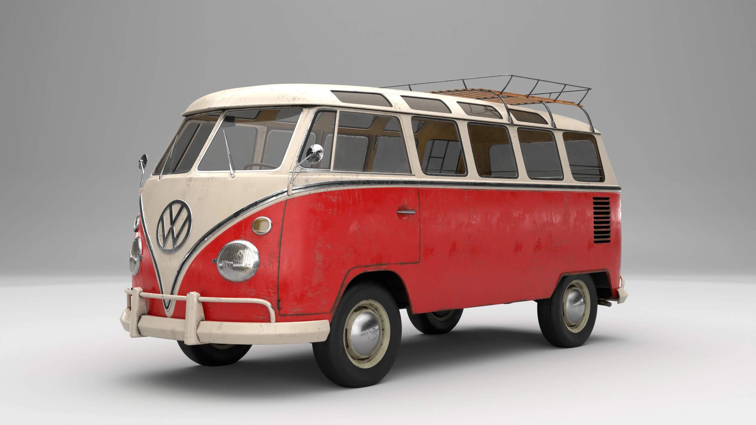 Volkswagen T1 with full Interior 3D Model .c4d .max .obj .3ds .fbx .stl .blend 