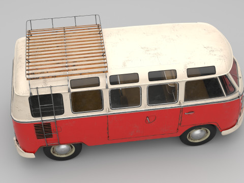 Volkswagen T1 with full Interior 3D Model