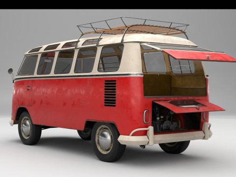 Volkswagen T1 with full Interior 3D Model