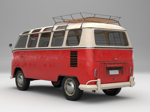 Volkswagen T1 with full Interior 3D Model