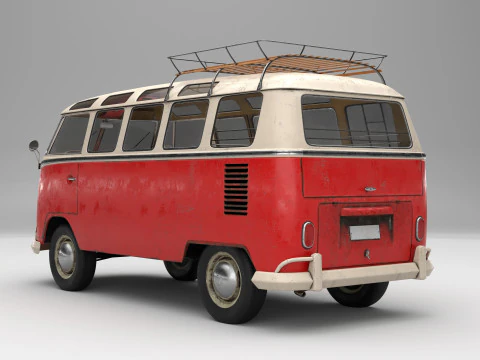 Volkswagen T1 with full Interior 3D Model