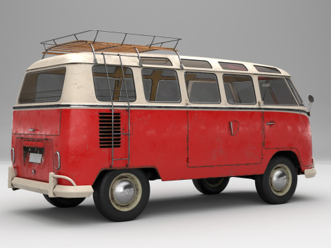 Volkswagen T1 with full Interior 3D Model