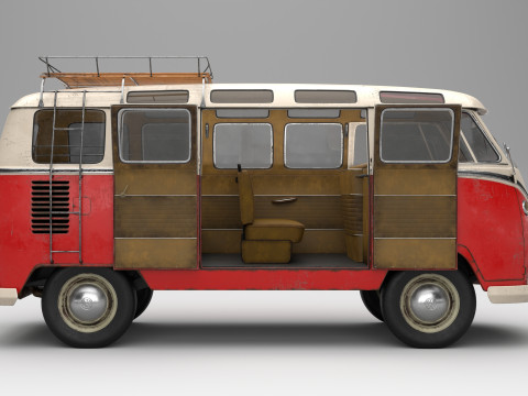 Volkswagen T1 with full Interior 3D Model
