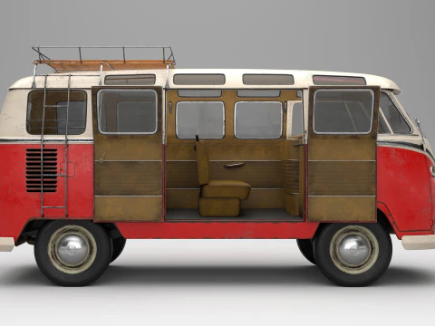 Volkswagen T1 with full Interior 3D Model