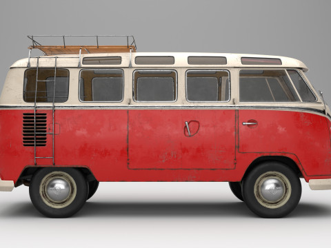 Volkswagen T1 with full Interior 3D Model