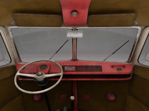 Volkswagen T1 with full Interior 3D Model