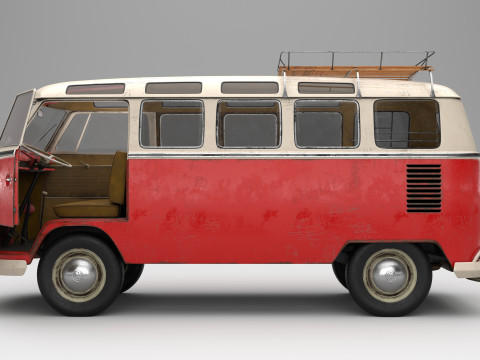 Volkswagen T1 with full Interior 3D Model