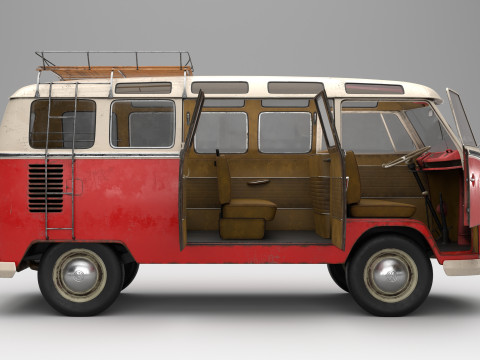 Volkswagen T1 with full Interior 3D Model