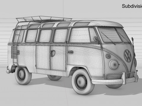 Volkswagen T1 with full Interior 3D Model