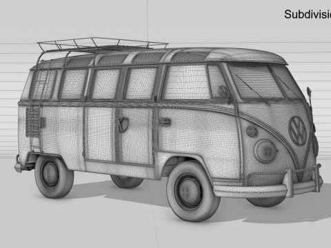 Volkswagen T1 with full Interior 3D Model