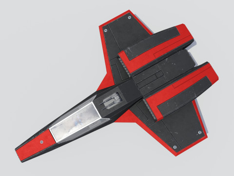 Sci-Fi Space Fighter Jet With Interior Cockpit 3D 模型