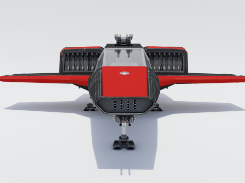 Sci-Fi Space Fighter Jet With Interior Cockpit 3D Model
