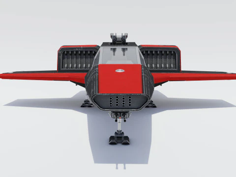 Sci-Fi Space Fighter Jet With Interior Cockpit 3D Model