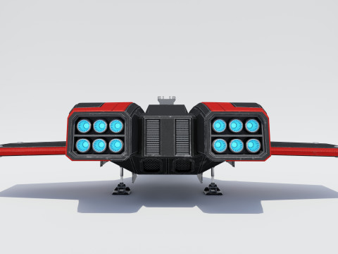 Sci-Fi Space Fighter Jet With Interior Cockpit 3D Model