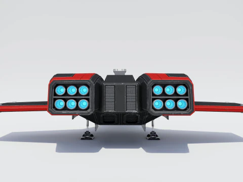 Sci-Fi Space Fighter Jet With Interior Cockpit 3D Model