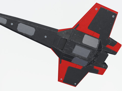 Sci-Fi Space Fighter Jet With Interior Cockpit 3D Model