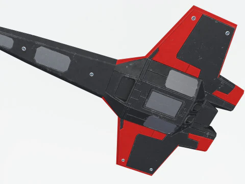 Sci-Fi Space Fighter Jet With Interior Cockpit 3D Model