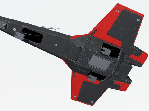 Sci-Fi Space Fighter Jet With Interior Cockpit 3D Model