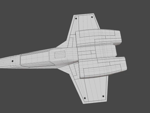 Sci-Fi Space Fighter Jet With Interior Cockpit 3D Model