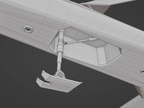 Sci-Fi Space Fighter Jet With Interior Cockpit 3D Model