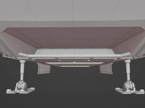 Sci-Fi Space Fighter Jet With Interior Cockpit 3D Model