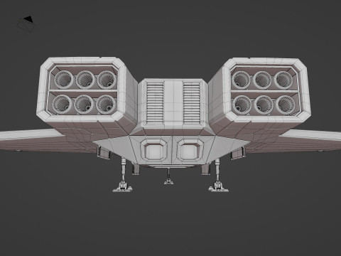 Sci-Fi Space Fighter Jet With Interior Cockpit 3D Model