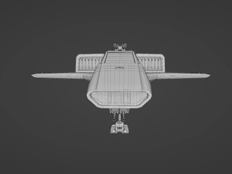 Sci-Fi Space Fighter Jet With Interior Cockpit 3D Model