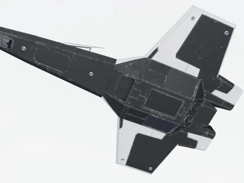 Sci-Fi Space Fighter Jet with Interior Cockpit 3D Model