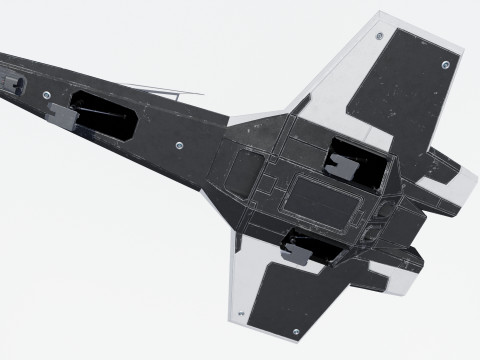 Sci-Fi Space Fighter Jet with Interior Cockpit 3Dモデル