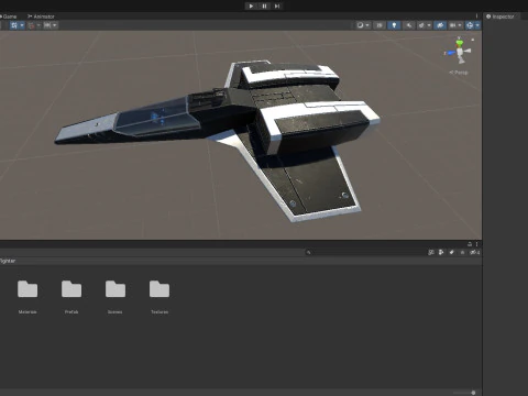 Sci-Fi Space Fighter Jet with Interior Cockpit 3D Model