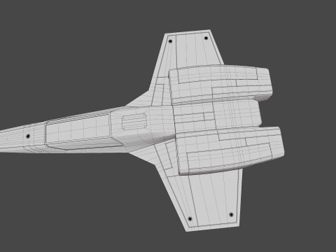 Sci-Fi Space Fighter Jet with Interior Cockpit 3Dモデル