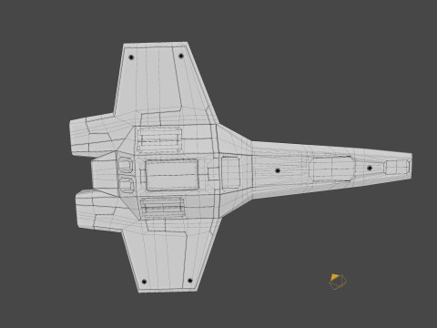 Sci-Fi Space Fighter Jet with Interior Cockpit 3Dモデル