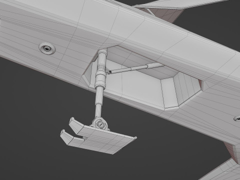 Sci-Fi Space Fighter Jet with Interior Cockpit 3Dモデル