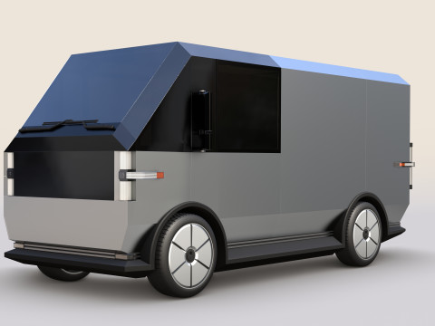Electric Delivery Van PBR 3D 모델