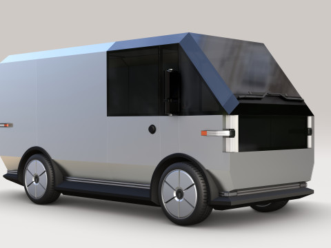 Electric Delivery Van PBR 3D 모델