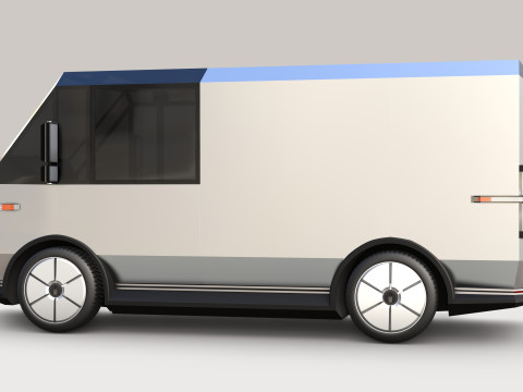 Electric Delivery Van PBR 3D 모델