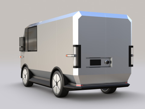 Electric Delivery Van PBR 3D 모델