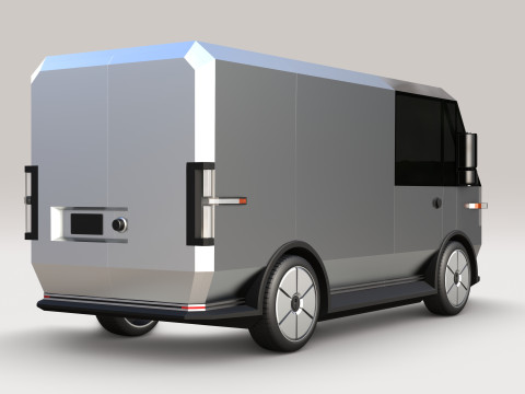 Electric Delivery Van PBR 3D 모델