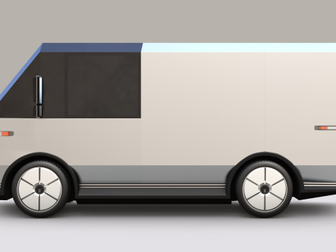 Electric Delivery Van PBR 3D 모델