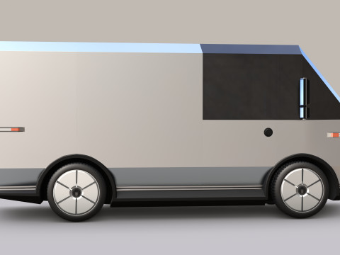 Electric Delivery Van PBR 3D 모델