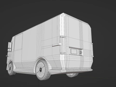 Electric Delivery Van PBR 3D Model