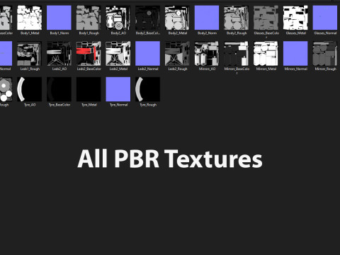 Electric Delivery Van PBR 3D 모델