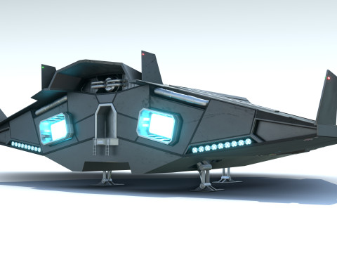 Sci-Fi Combat Spaceship 3D Model