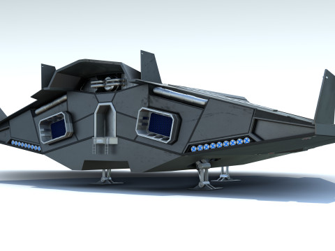 Sci-Fi Combat Spaceship 3D Model