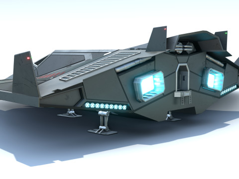 Sci-Fi Combat Spaceship 3D Model